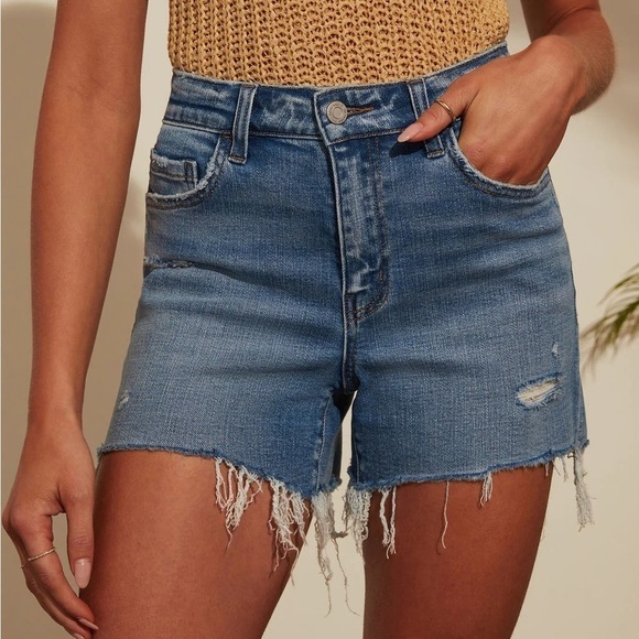 Vici Pants - Vici Collection Vervet Tucson Mid Rise Cut Off Shorts Medium Wash Denim Size XL